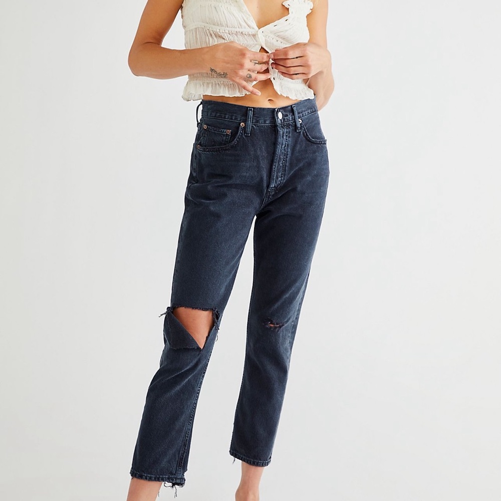 agolde riley jeans in contraband